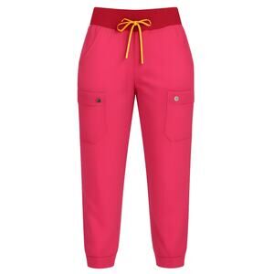 FIGS Yola High Waisted Scrub Pants XXS Petite Hot Pink HTP Yoga Waist W23SW2019